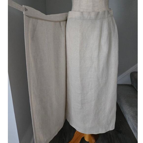 Talbots Irish Linen Wrap Skirt Size M - Picture 7 of 8